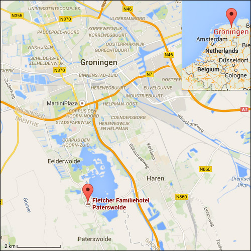 Location of hotels around Groningen